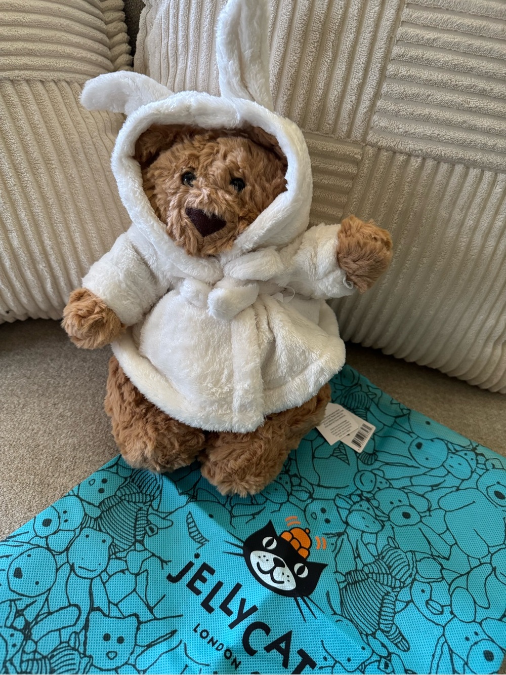 Jellycat London Bartholomew Bear Bunny Robe Plush with Tags
